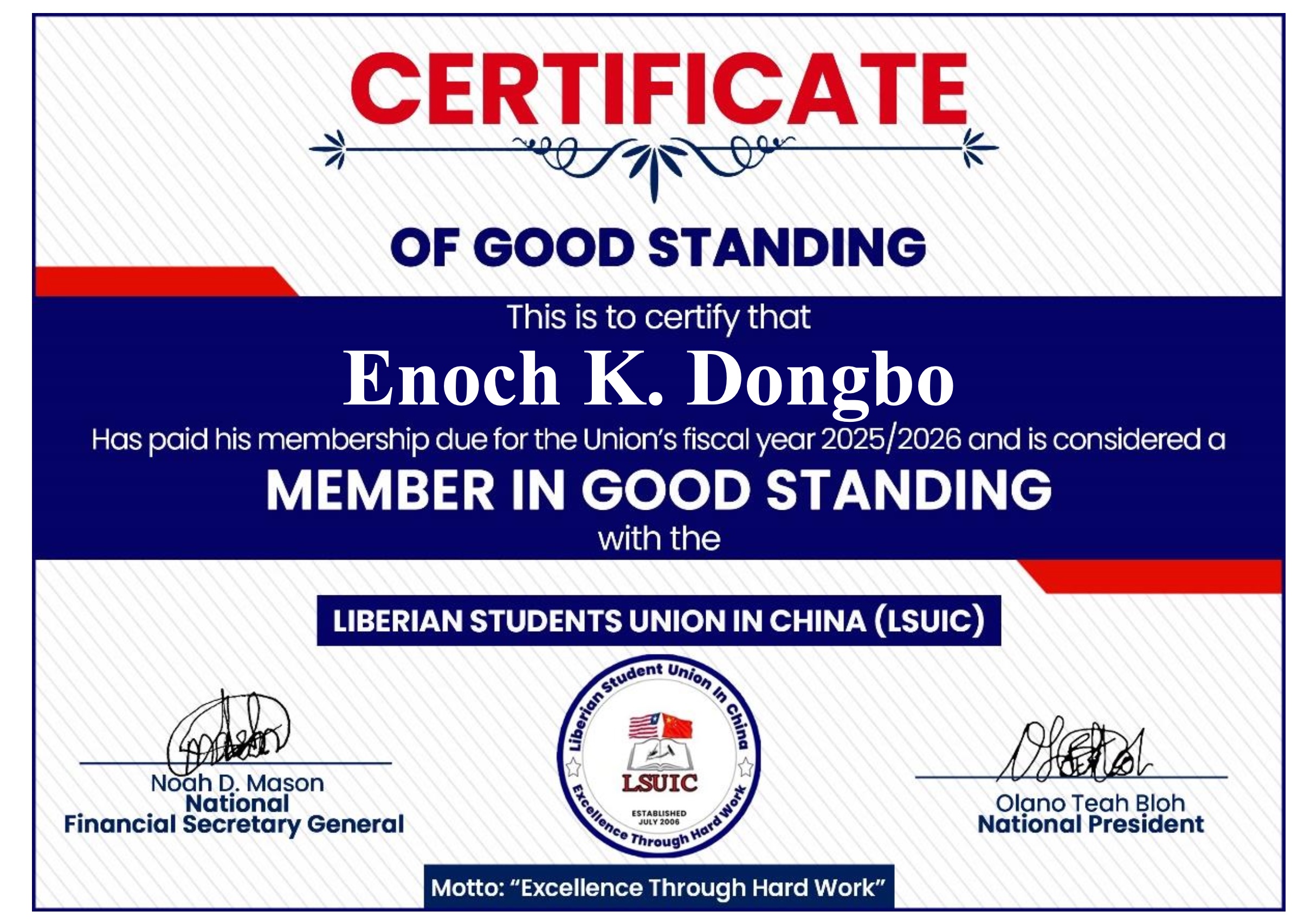 Certificate of Good Standing